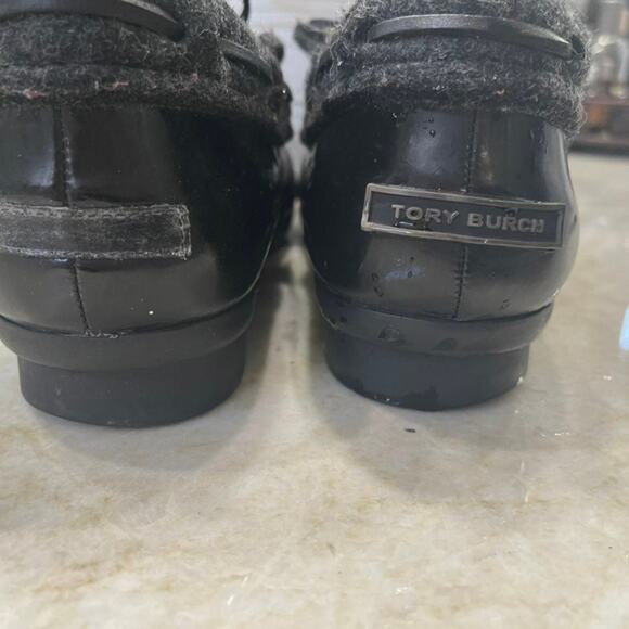 Tory Burch black patent leather duck rain shoes sz 11/41 - Picture 8 of 16